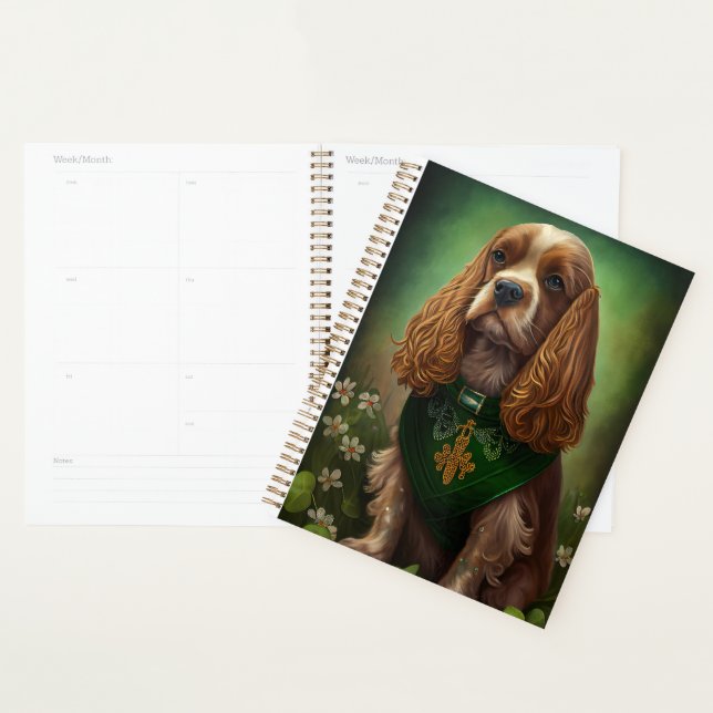 Cocker Spaniel Hund in St. Patrick's Day Dress Planer (Anzeige)