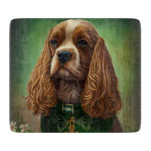 Cocker Spaniel Hund in St. Patrick's Day Dress Schneidebrett