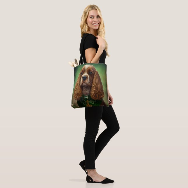 Cocker Spaniel Hund in St. Patrick's Day Dress Tasche (Am Model)