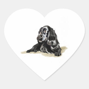 Cocker Spaniel Hund Liebhaber Geschenk Herz-Aufkleber
