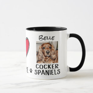 Cocker Spaniel Hund liebt Tasse