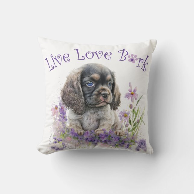Cocker Spaniel Hund Mama Floral Kissen (Vorderseite)