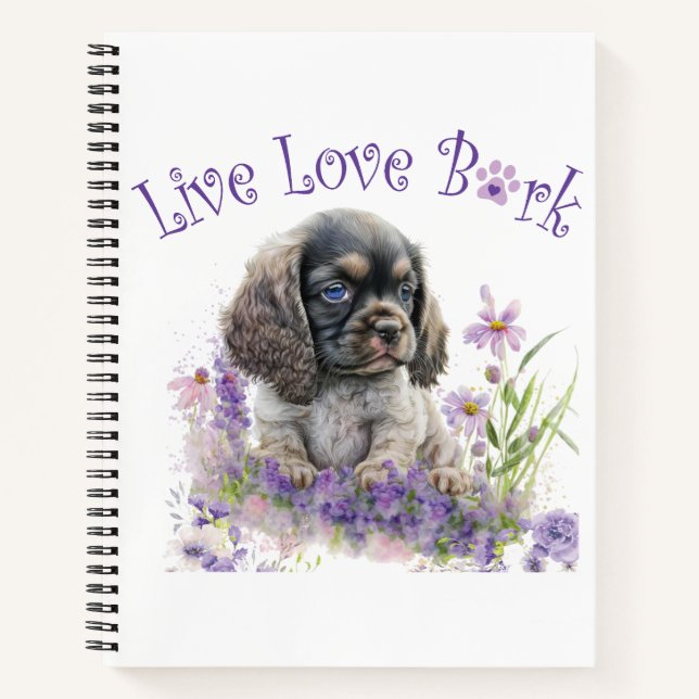 Cocker Spaniel Hund Mama Floral Notizbuch (Vorderseite)