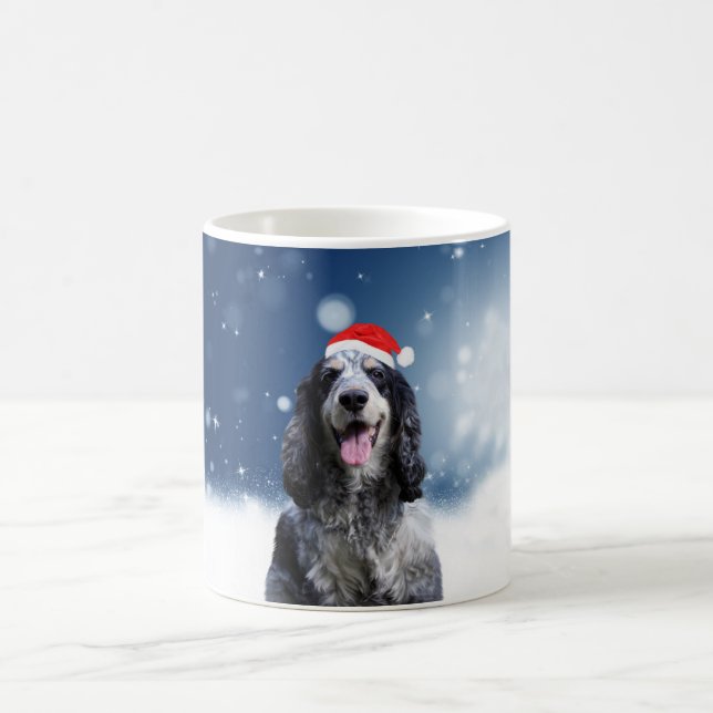 Cocker Spaniel Hund mit Weihnachts-Weihnachtsmannm Kaffeetasse (Mittel)