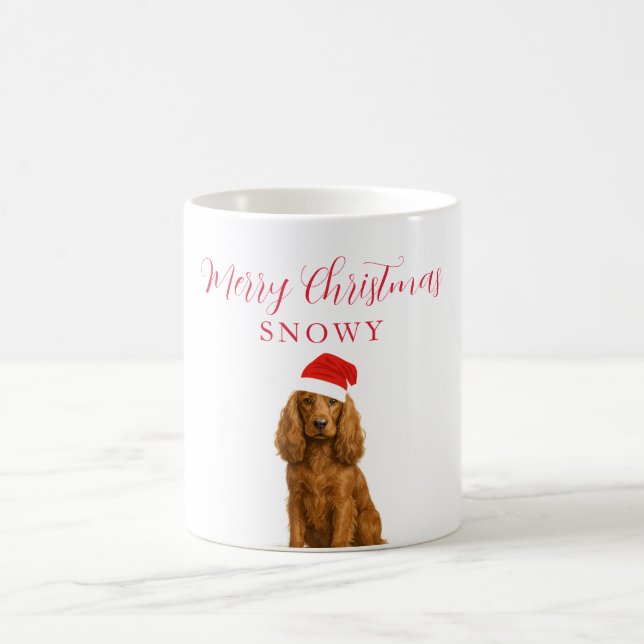 Cocker Spaniel Hund mit Weihnachtsmannmütze Weihna Kaffeetasse (Mittel)
