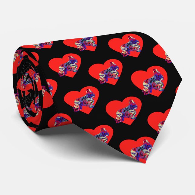Cocker Spaniel Hund Red Valentine's Day Krawatte (Gerollt)