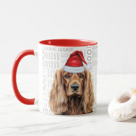 Cocker Spaniel Hund Santa Woof Weihnachten Tasse