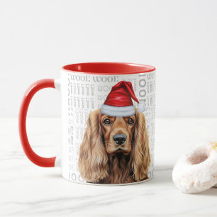 Cocker Spaniel Hund Santa Woof Weihnachten Tasse