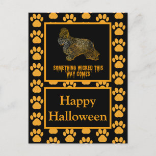 Cocker Spaniel Hund Silhouette Spaß Orange Hallowe Postkarte