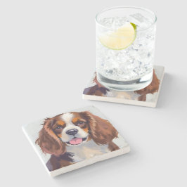 Cocker Spaniel | Hund Wasserfarbe Haustiermalerei Steinuntersetzer
