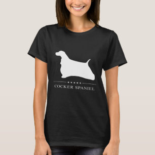 Cocker Spaniel Hund Weiße Silhouette T-Shirt