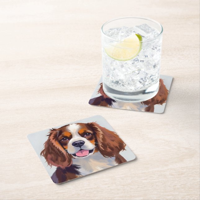 Cocker Spaniel | Hunde Gemälde Haustier Rechteckiger Pappuntersetzer (Vor Ort)