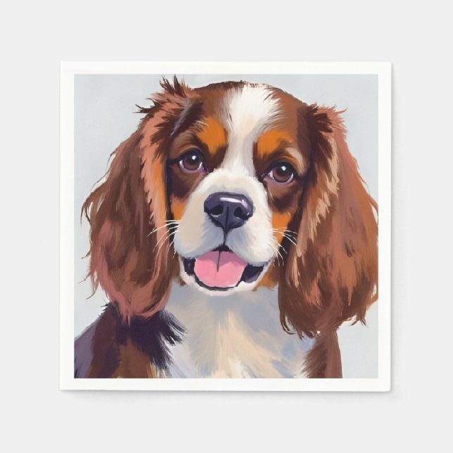 Cocker Spaniel | Hunde Gemälde Haustier Serviette (Vorderseite)