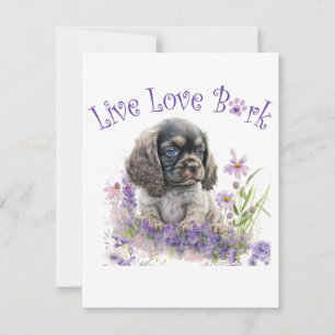Cocker Spaniel Hunde-Mama Blumen Mitteilungskarte