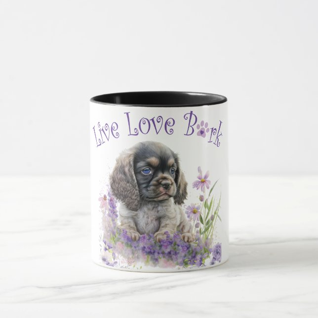 Cocker Spaniel Hunde-Mama Blumen Tasse (Zentrum)
