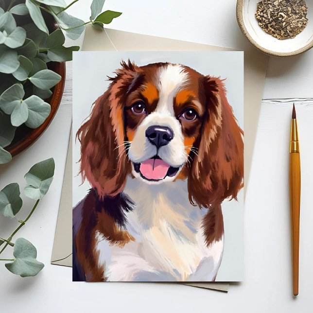 Cocker Spaniel Hundelgemälde Postkarte (Von Creator hochgeladen)