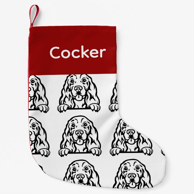 Cocker Spaniel Hundesocken Pu Kleiner Weihnachtsstrumpf (Vorderseite)