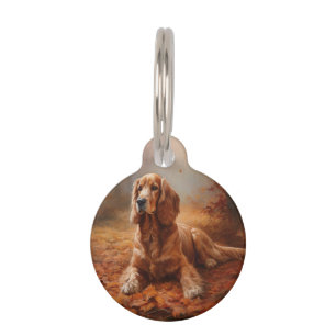 Cocker Spaniel im Herbstlaubfall inspiriert Haustiermarke
