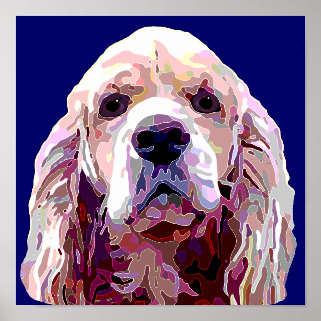 Cocker Spaniel in Bright Colors Poster (Vorne)