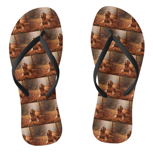 Cocker Spaniel in Herbstleaves Inspiriere Fall Flip Flops (Fußbett)