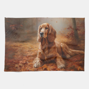 Cocker Spaniel in Herbstleaves Inspiriere Fall Geschirrtuch