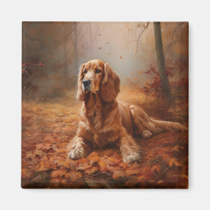 Cocker Spaniel in Herbstleaves Inspiriere Fall Magnet
