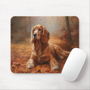 Cocker Spaniel in Herbstleaves Inspiriere Fall Mousepad