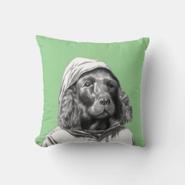 Cocker Spaniel in Rain Coat (Moegi) Kissen