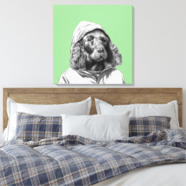 Cocker Spaniel in Rain Coat (Moegi) Leinwanddruck