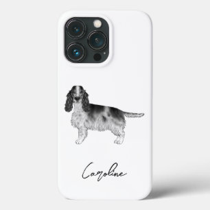 Cocker Spaniel in Schwarz-Weiß & benutzerdefiniert Case-Mate iPhone Hülle