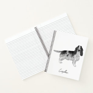Cocker Spaniel in Schwarzweiß & Benutzerdefinierte Notizbuch