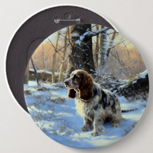 Cocker Spaniel Lass es schneien Weihnachten Button