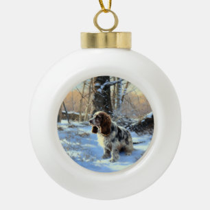 Cocker Spaniel Lass es schneien Weihnachten Keramik Kugel-Ornament