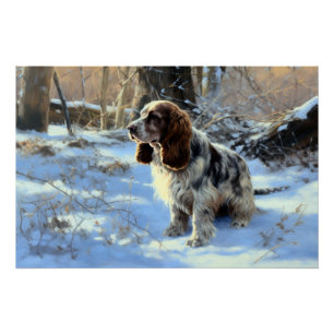 Cocker Spaniel Lass es schneien Weihnachten Poster
