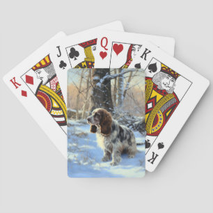 Cocker Spaniel Lass es schneien Weihnachten Spielkarten