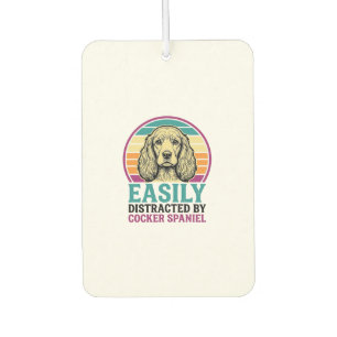 Cocker Spaniel leicht ablenkbar Vintage Hundeshirt Autolufterfrischer