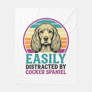 Cocker Spaniel leicht ablenkbar Vintage Hundeshirt Fleecedecke