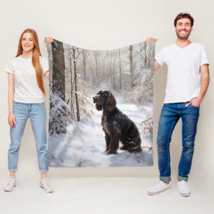 Cocker Spaniel Let It Snow Weihnachten Fleecedecke