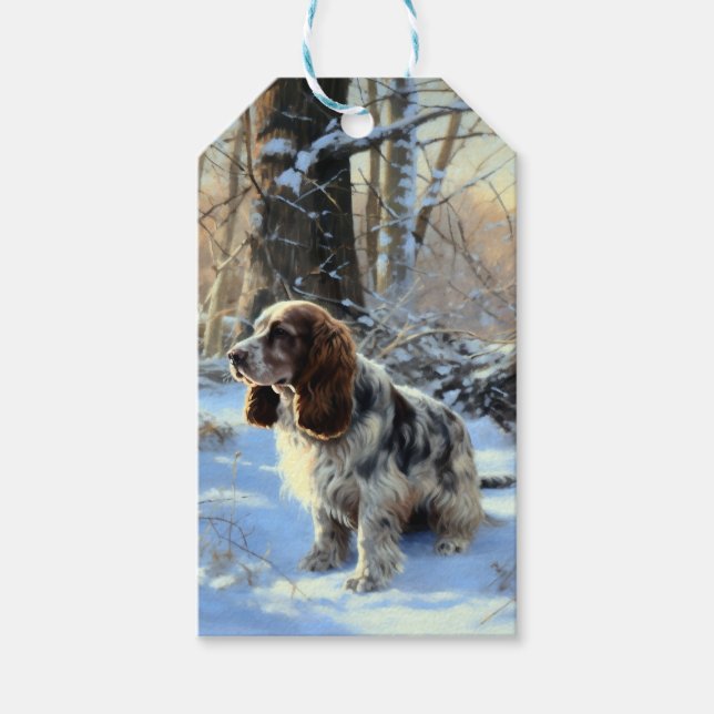 Cocker Spaniel Let It Snow Weihnachten Geschenkanhänger (Vorderseite)