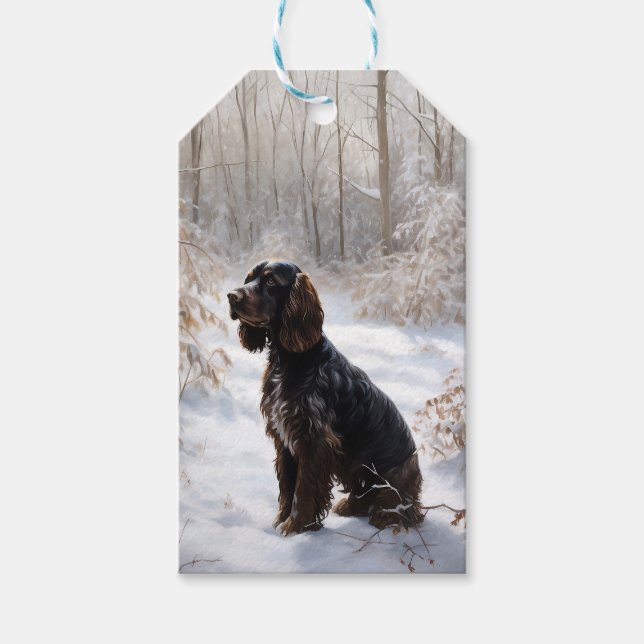 Cocker Spaniel Let It Snow Weihnachten Geschenkanhänger (Vorderseite)