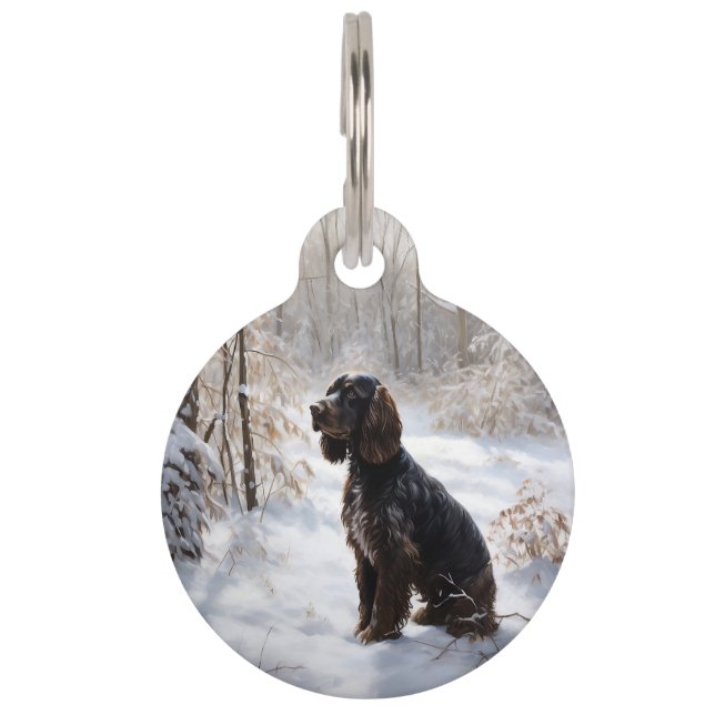 Cocker Spaniel Let It Snow Weihnachten Haustiermarke (Vorderseite)