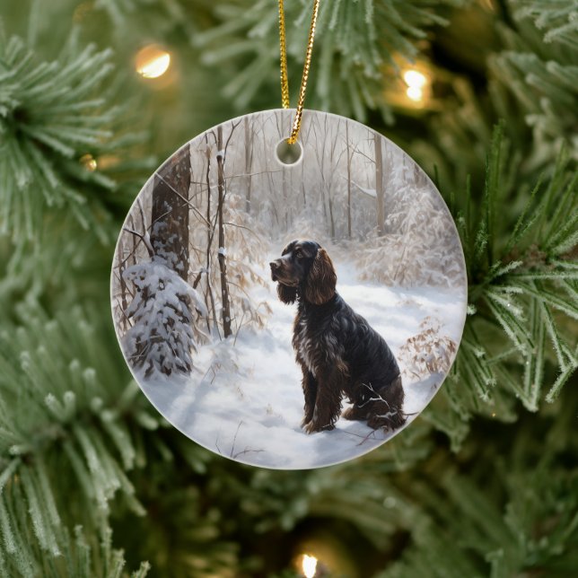 Cocker Spaniel Let It Snow Weihnachten Keramik Ornament (Baum)