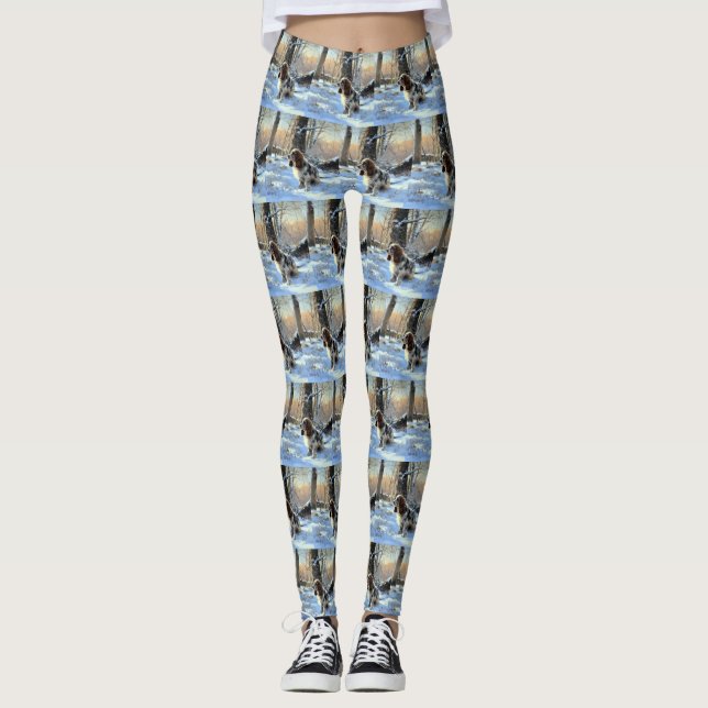 Cocker Spaniel Let It Snow Weihnachten Leggings (Vorderseite)