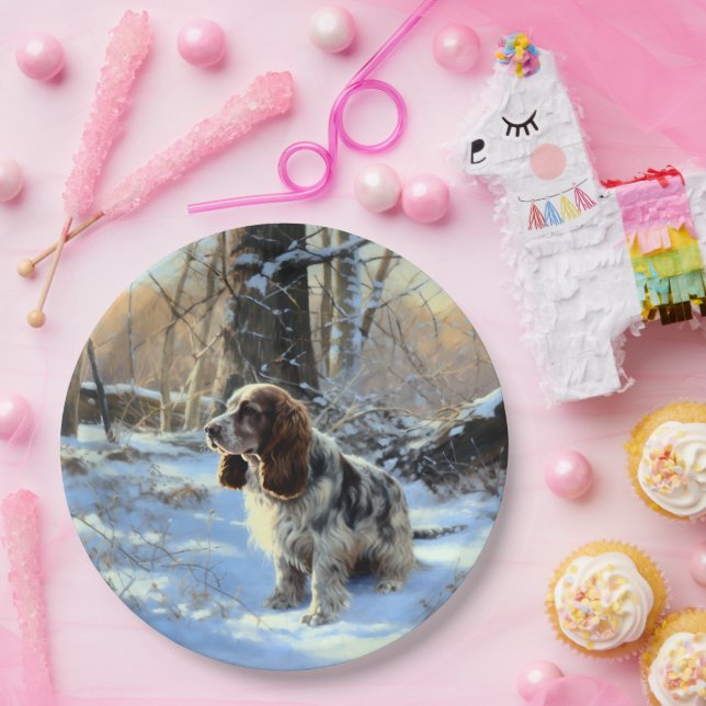 Cocker Spaniel Let It Snow Weihnachten Pappteller (Party)