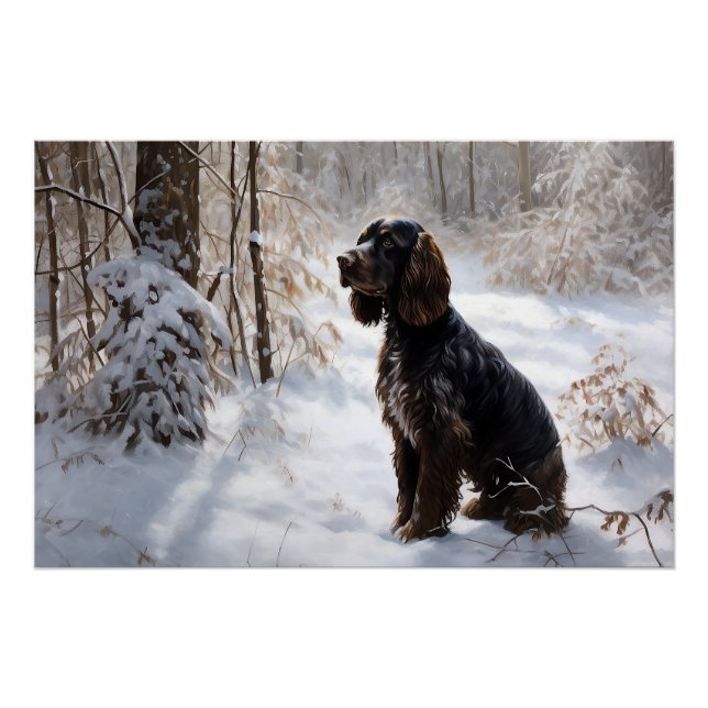Cocker Spaniel Let It Snow Weihnachten Poster (Vorderseite)