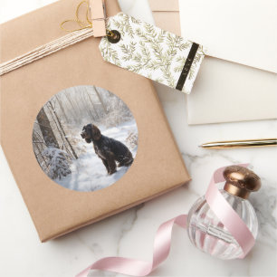 Cocker Spaniel Let It Snow Weihnachten Runder Aufkleber