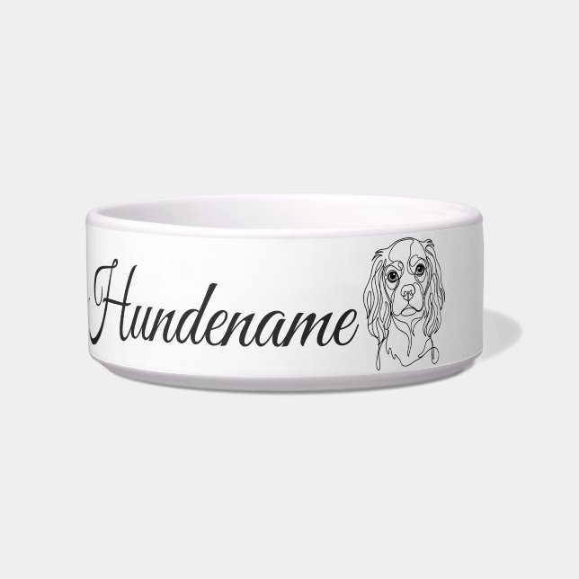 Cocker Spaniel Line Art personalized bowl Napf (Vorderseite)