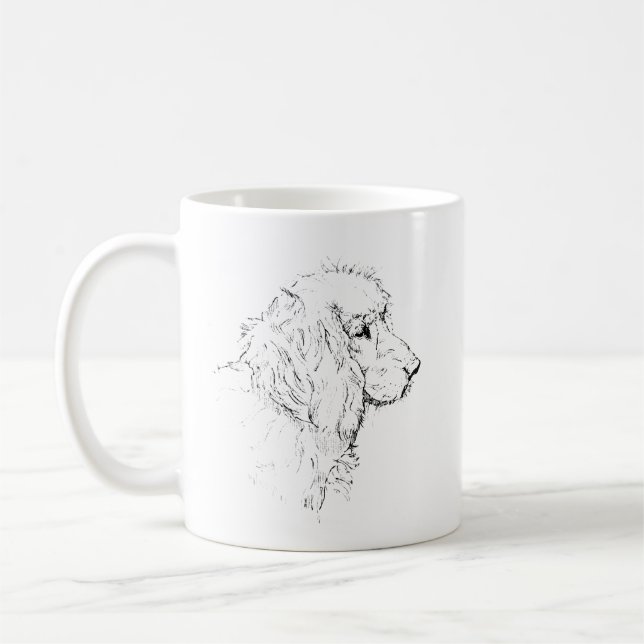 Cocker Spaniel – Line Art Sketch Hund Kaffeetasse (Links)
