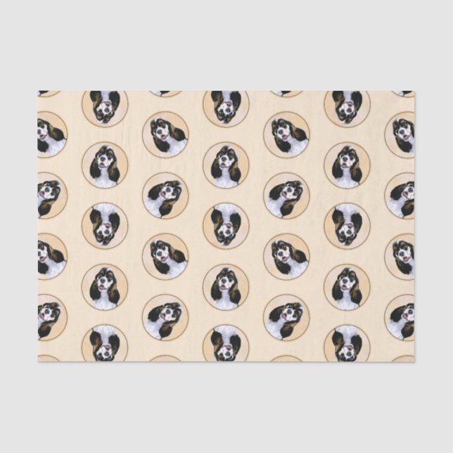 Cocker Spaniel Malerei Parti Tan Original Dog Art Seidenpapier (Vorderseite)