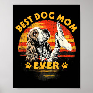 Cocker Spaniel Mama Retro Sonnenuntergang lustiger Poster